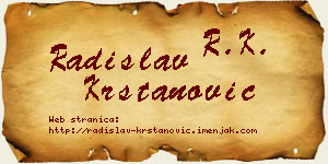 Radislav Krstanović vizit kartica